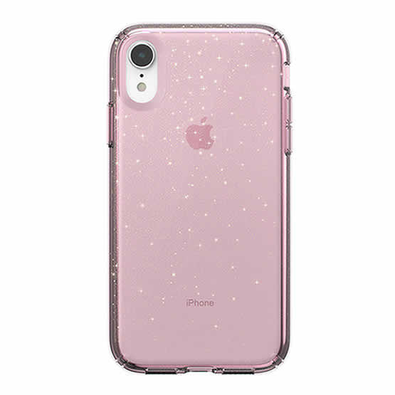 Speck Presidio Clear Glitter iPhone XR - Bella Pink