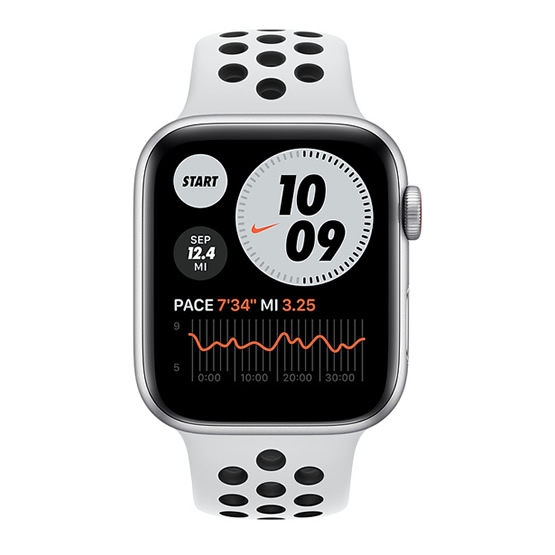 Apple Watch SE GPS + Cellular Nike - 44mm - Plateado/Platino Puro (Silver/Pure Platinum) Banda Deportiva (Solo compatible con Compañia Claro)