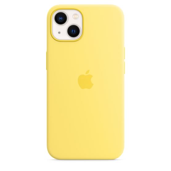 Apple Funda de Silicona iPhone 13 con MagSafe - Rayadura de Limón (Lemon Zest)
