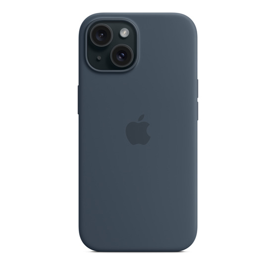 Apple Funda de Silicona iPhone 15 con MagSafe - Azul Tempestad