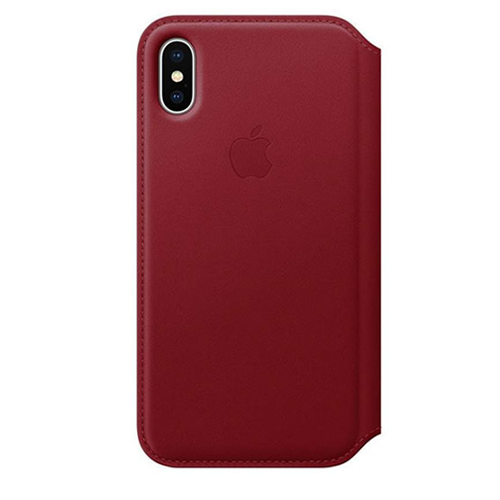 Apple Funda de Piel Folio iPhone X - Rojo (Red)