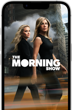 Pantalla de un iPhone 17e muestra la serie The Morning Show de Apple TV
