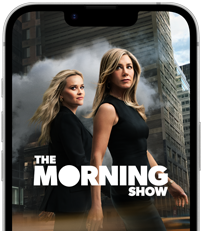 Pantalla de un iPhone 17e muestra la serie The Morning Show de Apple TV