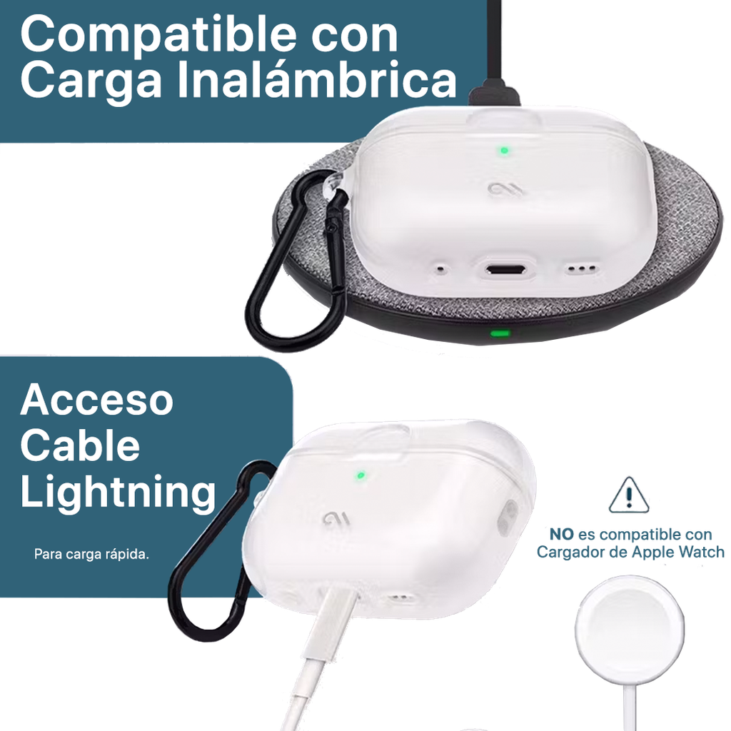 Case-Mate Tough Funda para AirPods Pro 2/1 - Transparente