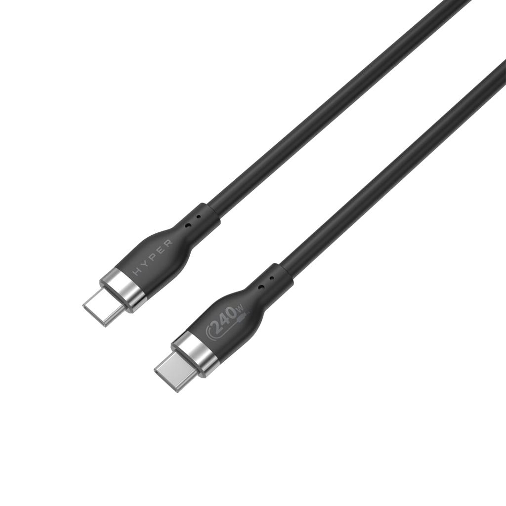 Cable de Silicona 1M USB-C a USB-C 240w - Negro