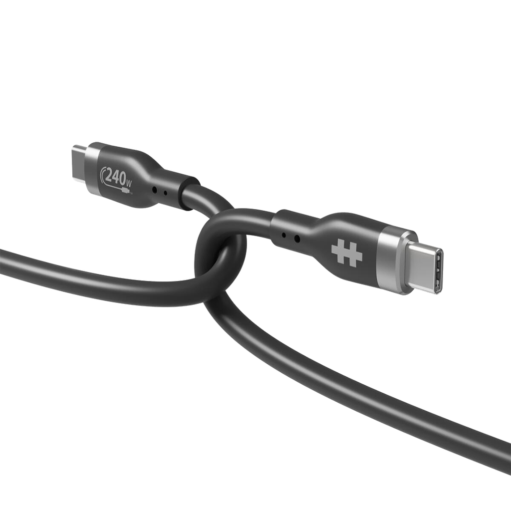 Cable de Silicona 1M USB-C a USB-C 240w - Negro