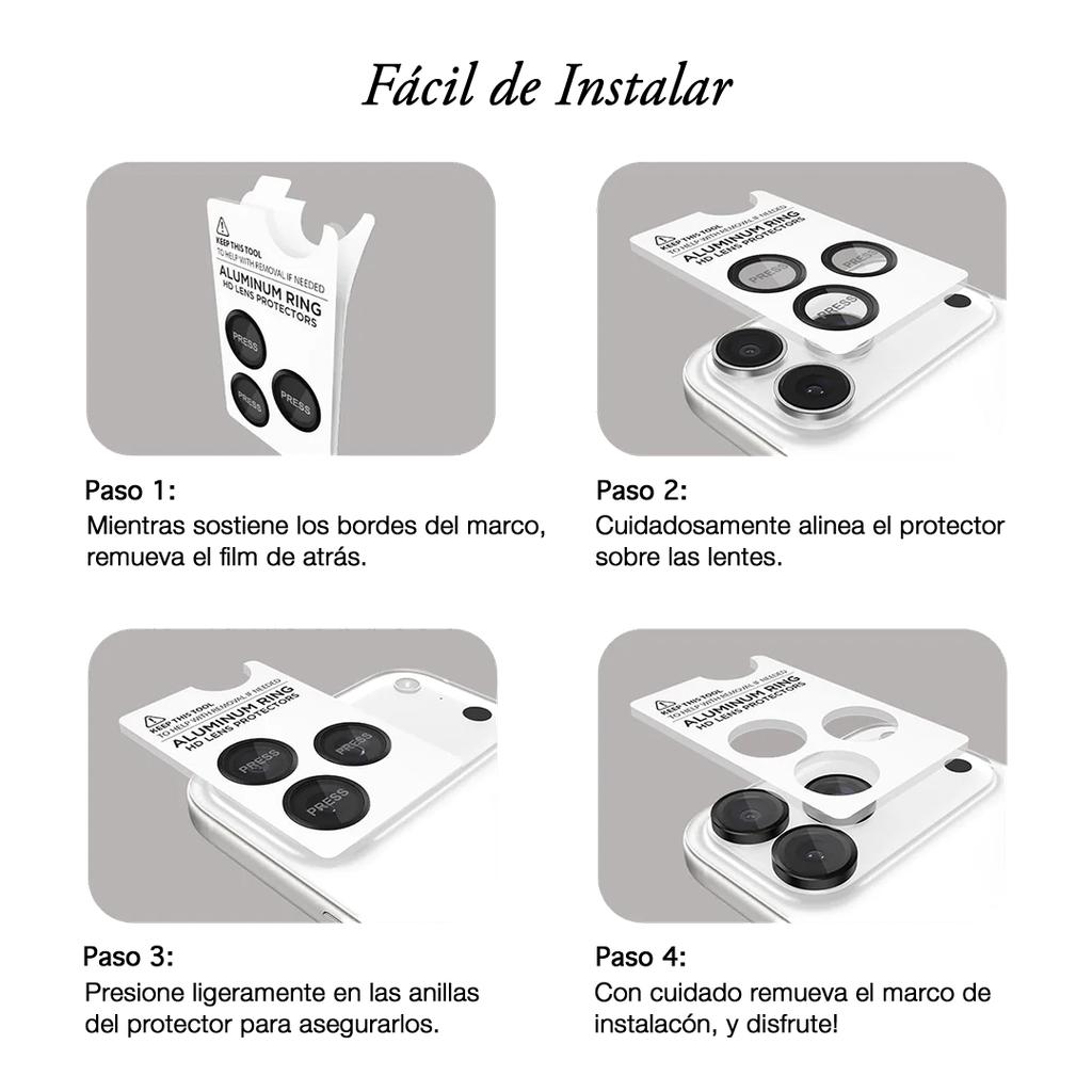 Case-Mate (Exclusivo Apple) Protector de Lente de Aluminio para 17 Pro/Pro Max - Negro