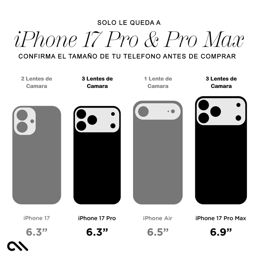 Case-Mate (Exclusivo Apple) Protector de Lente de Aluminio para 17 Pro/Pro Max - Negro