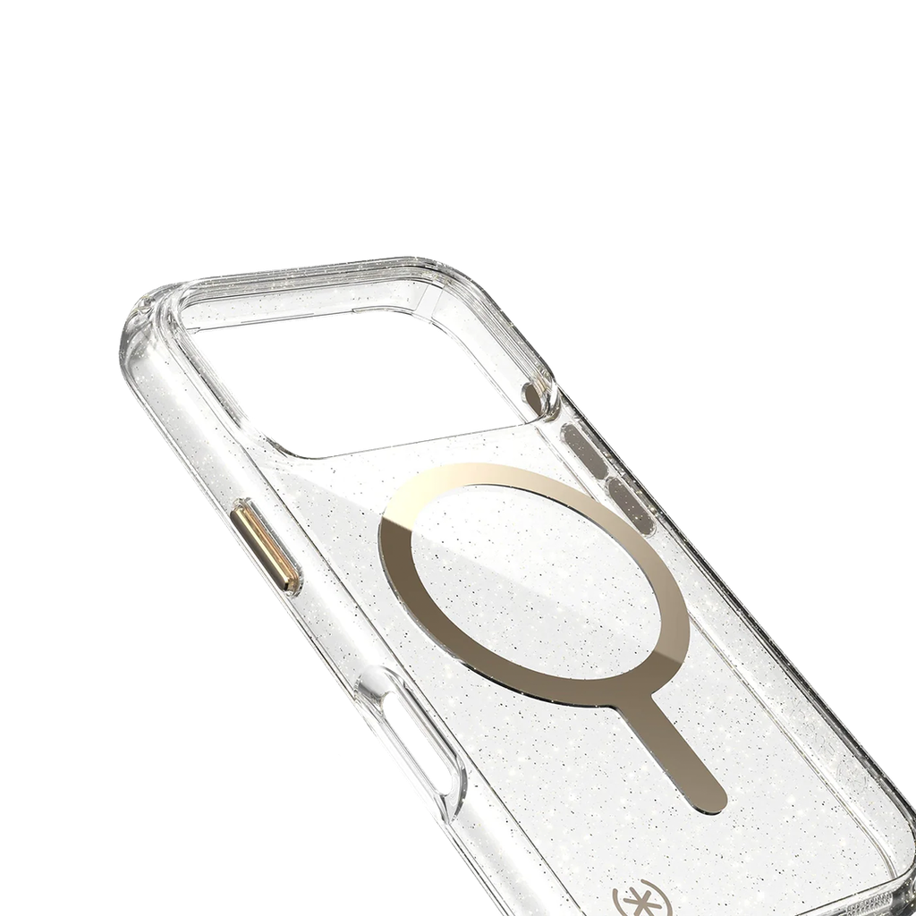 Speck Presidio Lux con MagSafe para iPhone 17 Pro - Glitter/Oro Metalico