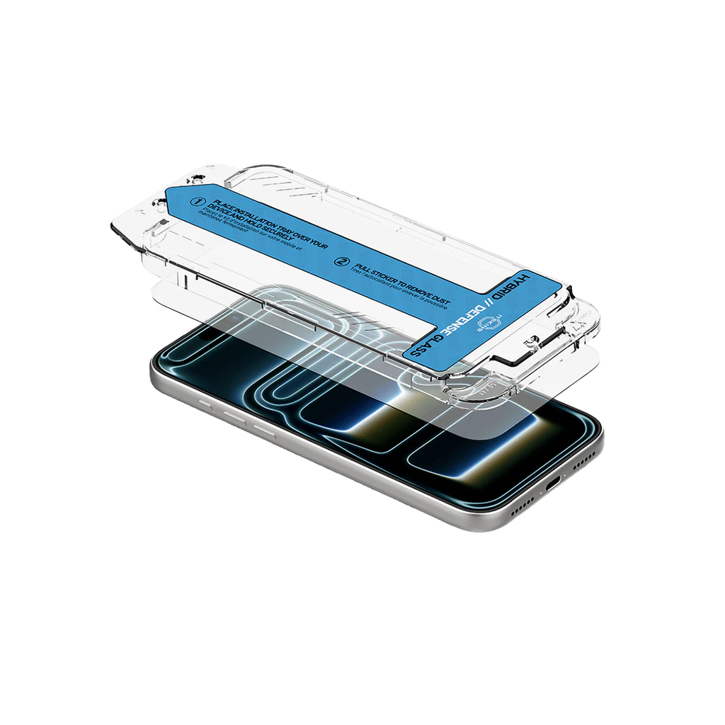 ItSkins Hybrid Defense Glass Protector de Pantalla con Removedor de Polvo Adapter para iPhone 17 Pro - Transparente