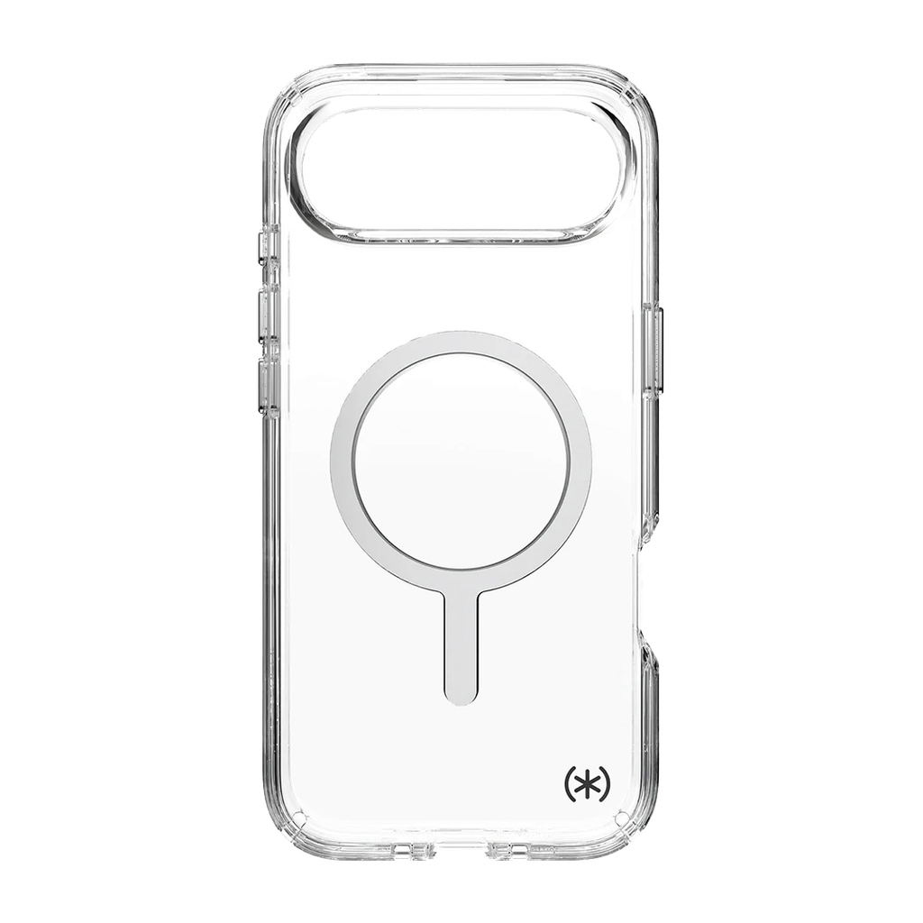 Speck Presidio Perfect Transparente con MagSafe para iPhone 17 - Transparente/Transparente/Plata