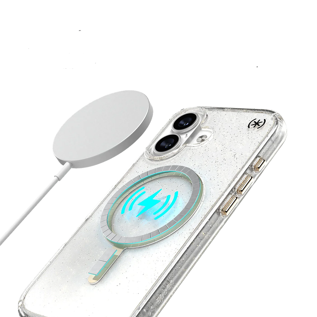 Speck Presidio Lux con MagSafe para iPhone 17 - Glitter/Oro Metalico
