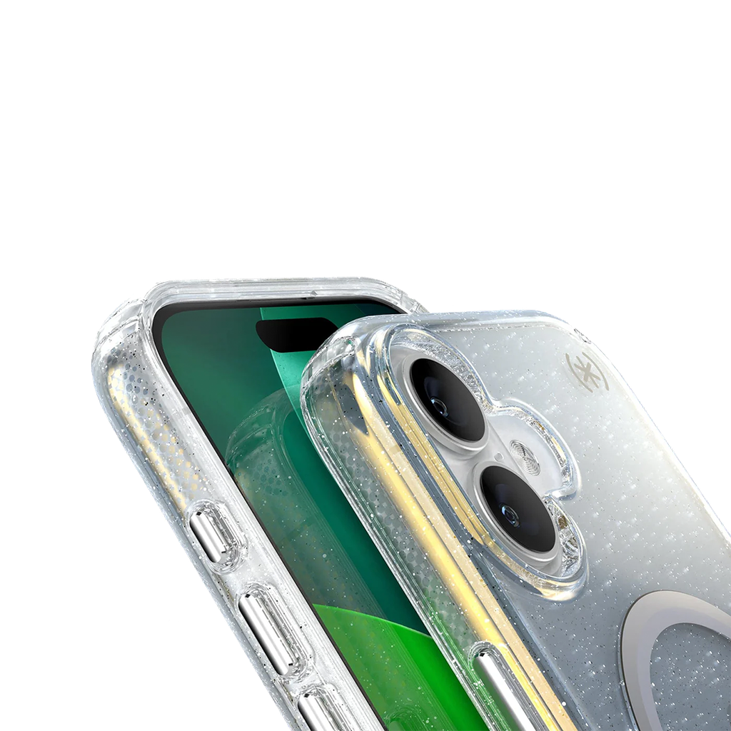 Speck Presidio Lux con MagSafe para iPhone 17 Air - Hyper Glitter Espejado/Plata Metalico