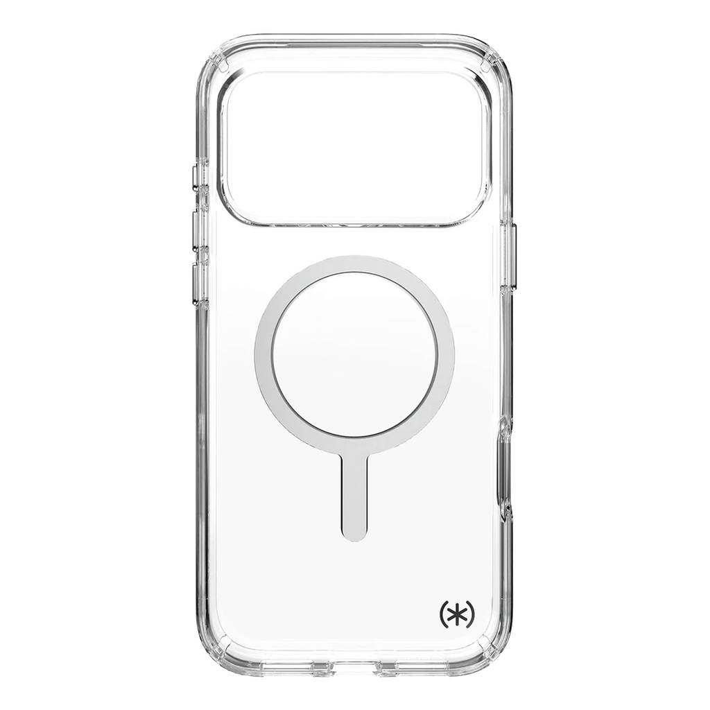 Speck Presidio Perfect Transparente con MagSafe para iPhone 17 Pro Max - Transparente/Transparente/Plata
