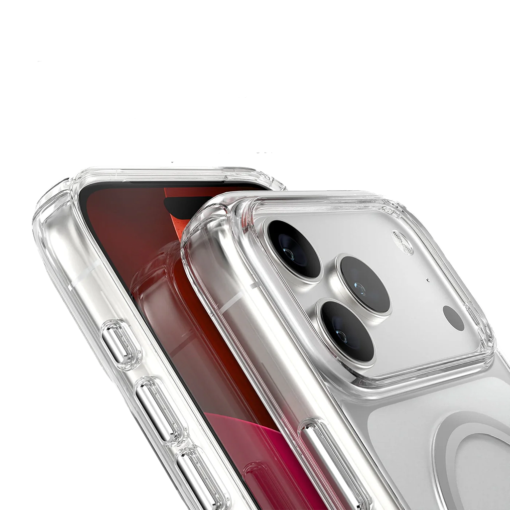 Speck Presidio Perfect Transparente con MagSafe para iPhone 17 Pro Max - Transparente/Transparente/Plata