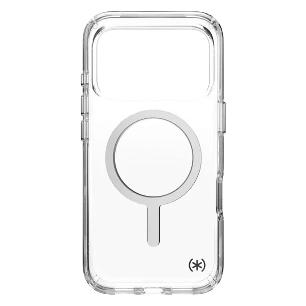 Speck Presidio Perfect Transparente con MagSafe para iPhone 17 Pro - Transparente/Transparente/Plata