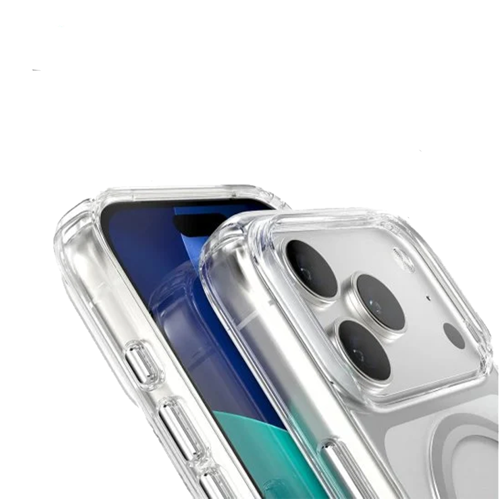 Speck Presidio Perfect Transparente con MagSafe para iPhone 17 Pro - Transparente/Transparente/Plata