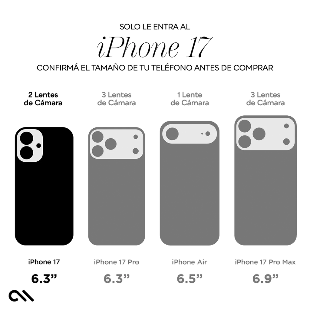 Case-Mate (Exclusivo Apple) Protector de Lentes de Aluminio para iPhone 17 - Negro