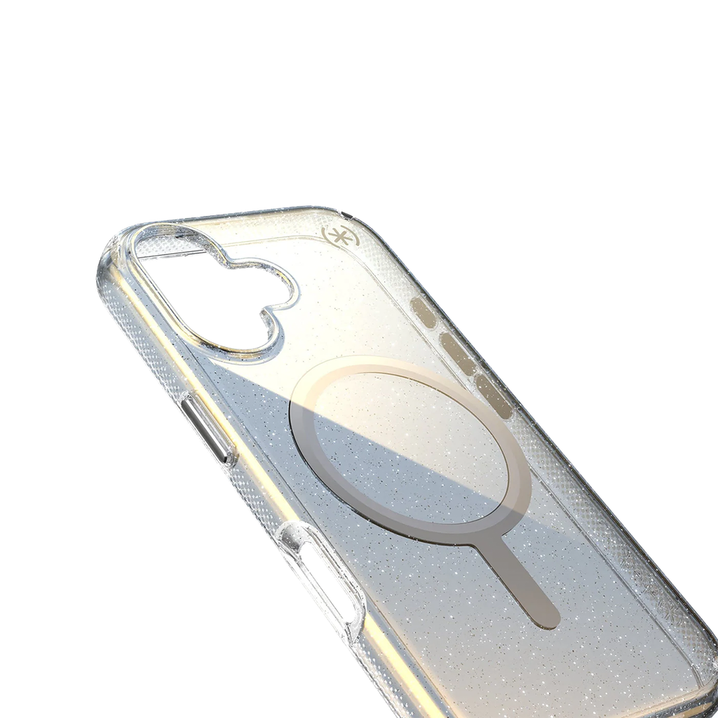 Speck Presidio Lux con MagSafe para iPhone 17 - Hyper Mirror Glitter/Plateado Metálico