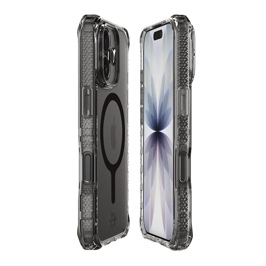 ItSkins Hybrid R Vapor Stand Funda con MagSafe para iPhone 17 - Humo