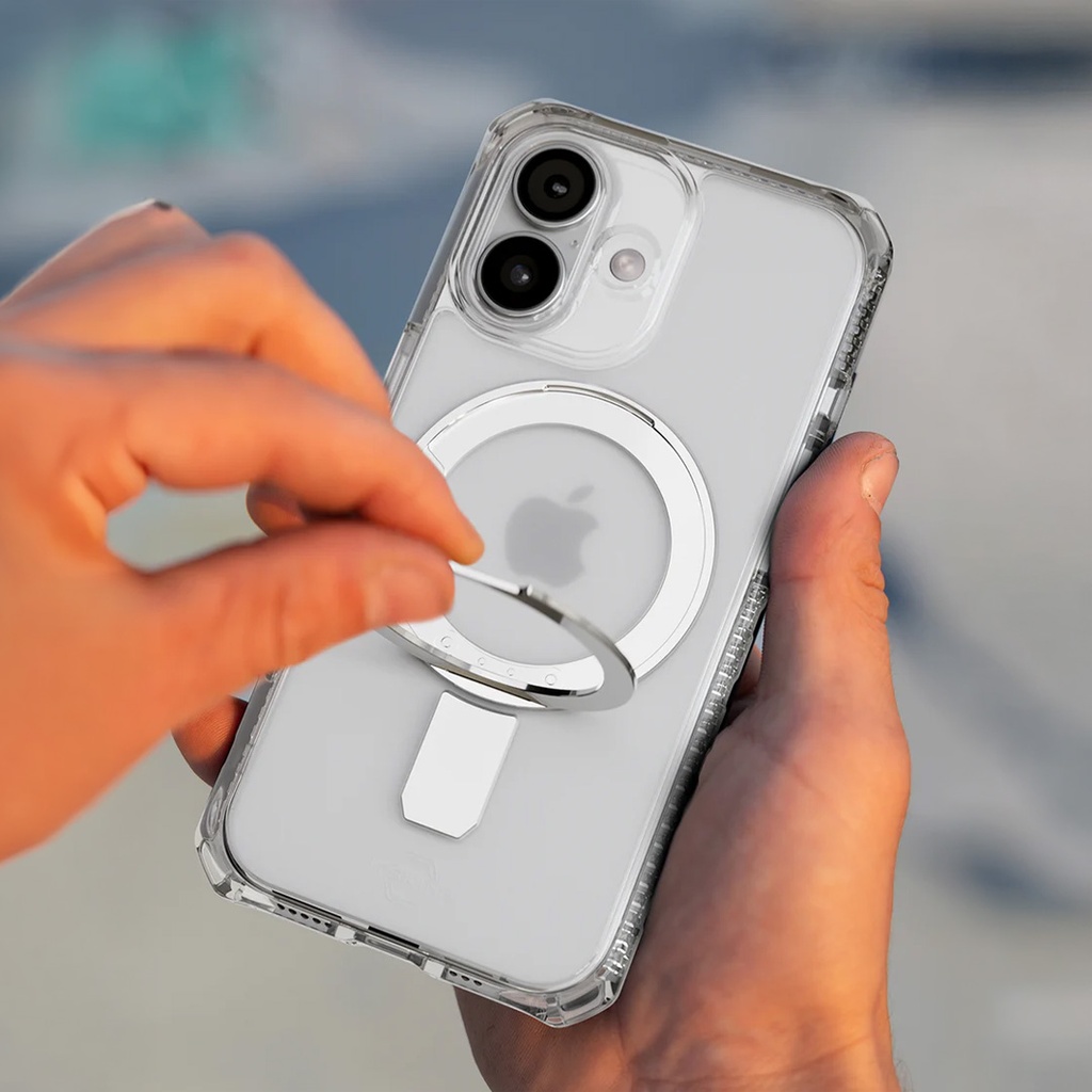 ItSkins Hybrid R Vapor Stand Funda con MagSafe para iPhone 17 - Transparente
