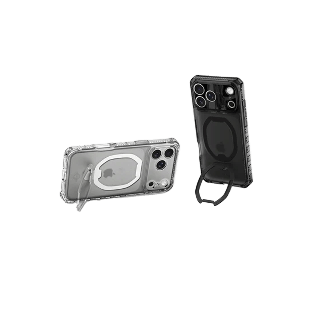 Funda Hybrid R Vapor Stand de ItSkins con MagSafe para iPhone 17 Pro Max - Negro Humo