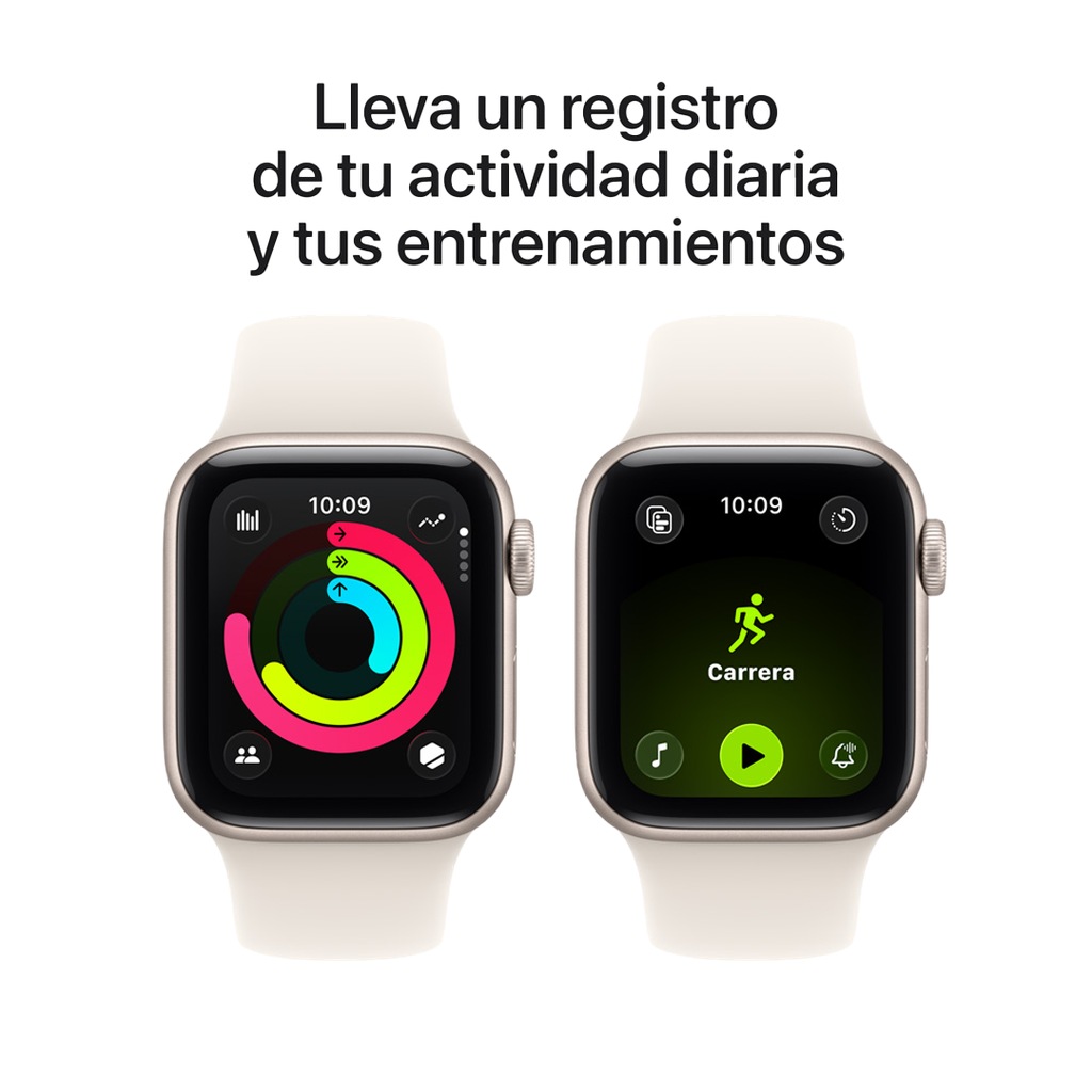 Apple Watch SE 3 GPS 44mm - Caja de Aluminio Blanco Estrella - Banda Deportiva Blanco Estrella