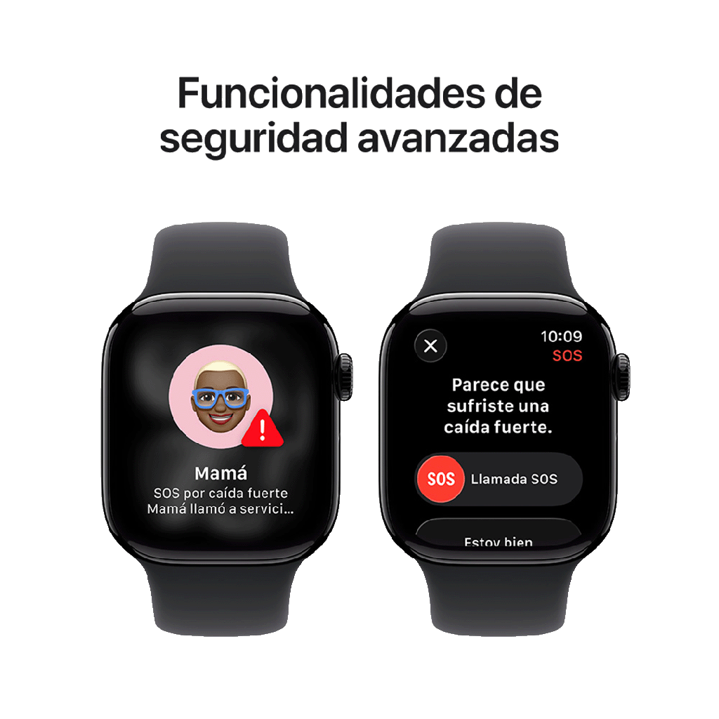 Apple Watch Series 11 (GPS) 42 mm - Caja de Aluminio Negro Azabache - Banda Deportiva Negra - S/M