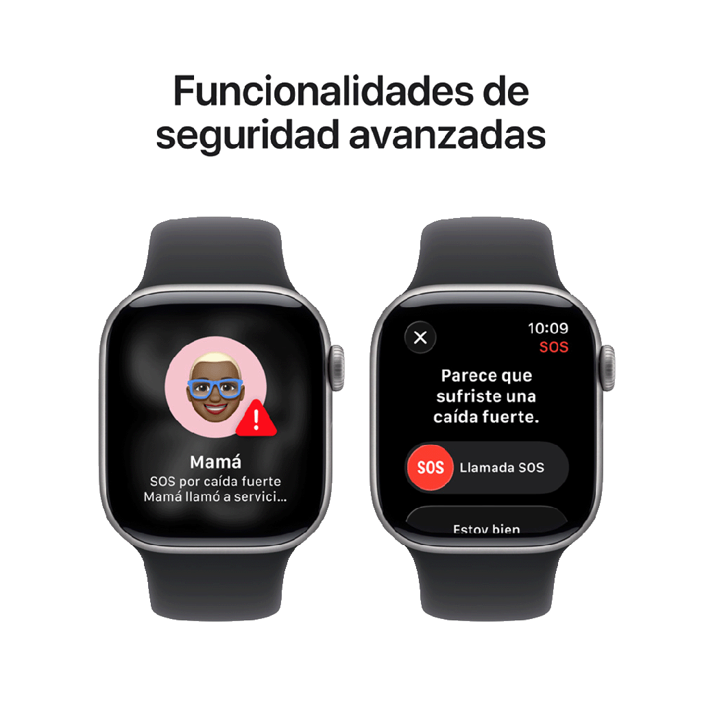 Apple Watch Series 11 (GPS) 42 mm - Caja de Aluminio Gris Espacial - Banda Deportiva Negra - M/L