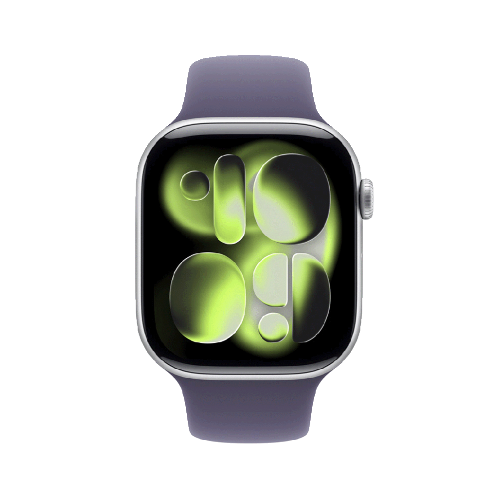 Apple Watch Series 11 (GPS) 46 mm - Caja de Aluminio Plata - Banda Deportiva Morado Niebla - M/L