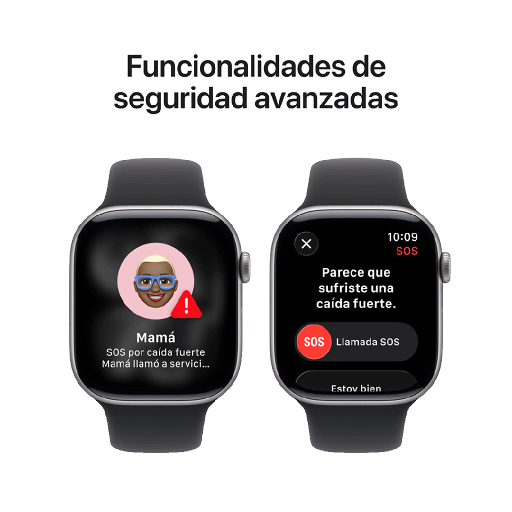 Apple Watch Series 11 (GPS) 46 mm - Caja de Aluminio Gris Espacial - Banda Deportiva Negra - M/L