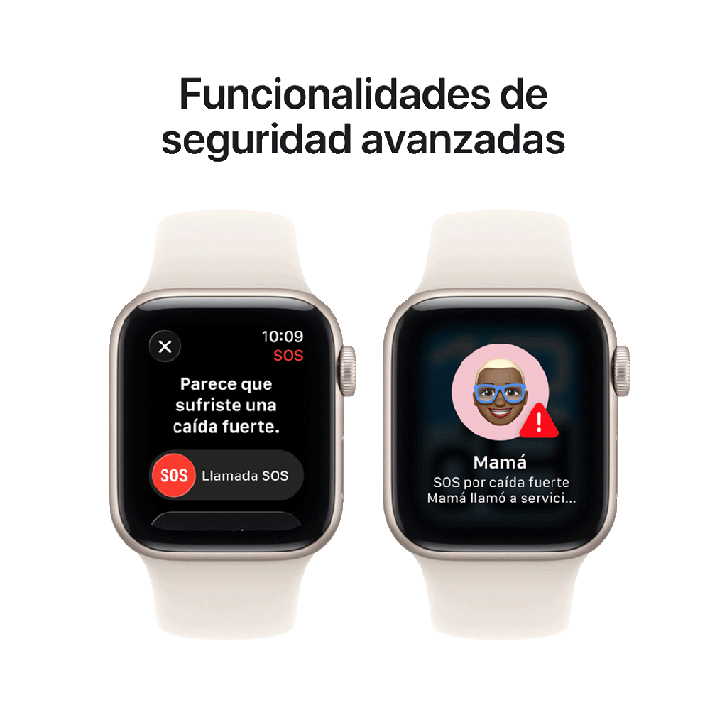 Apple Watch SE 3 (GPS) 44mm - Caja de Aluminio Blanco Estelar - Banda Deportiva Blanco Estelar S/M
