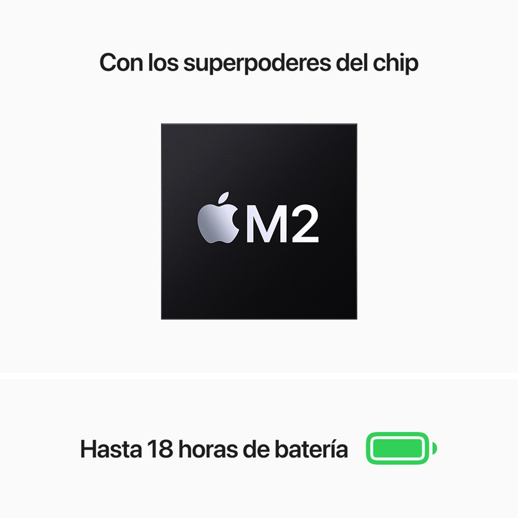 MacBook Air 13" M2 (CTO) - 8 CPU, 10 GPU, 24GB, 512GB, Español - Medianoche