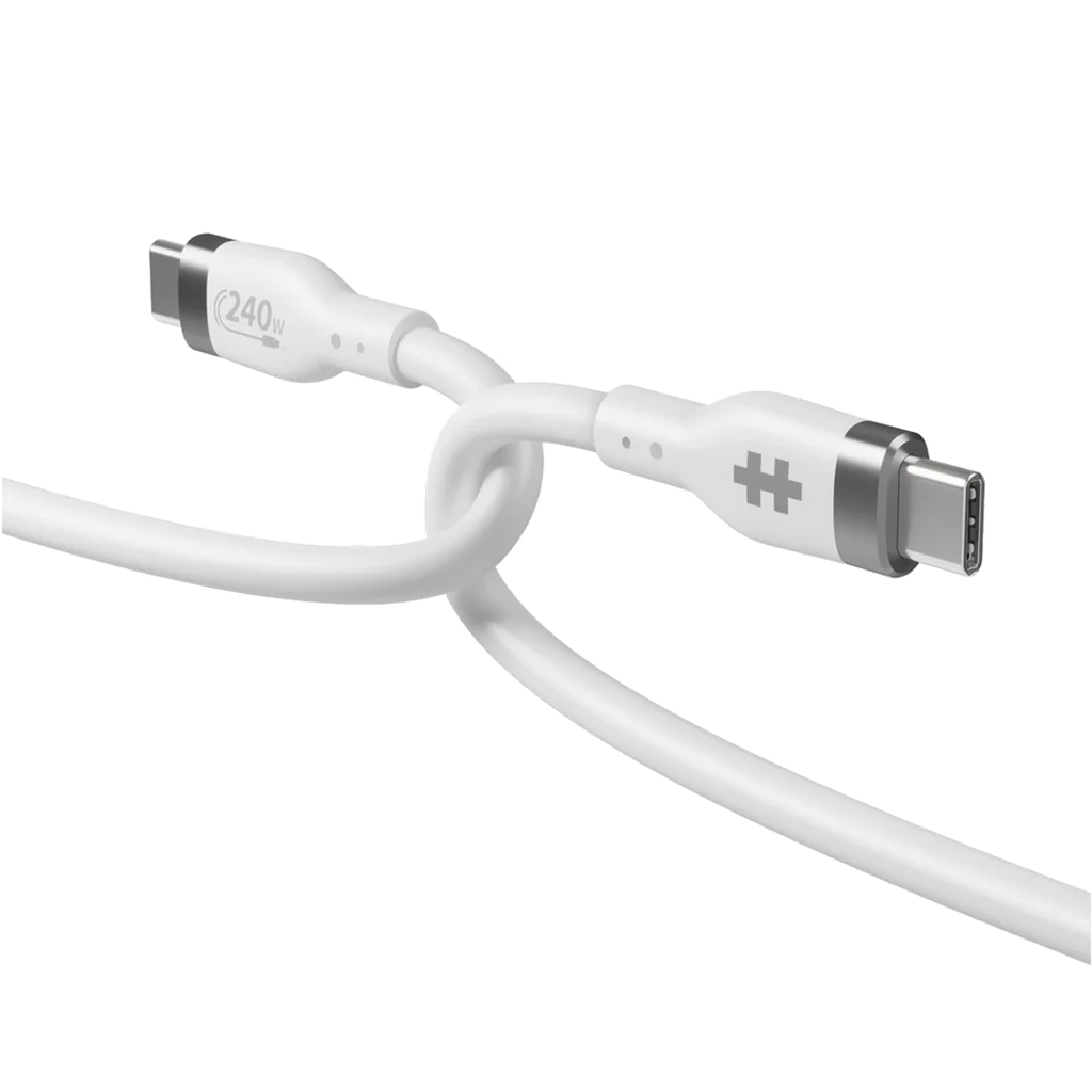 Hyper Cable 2M de Silicone USB-C a USB-C 240W - Blanco