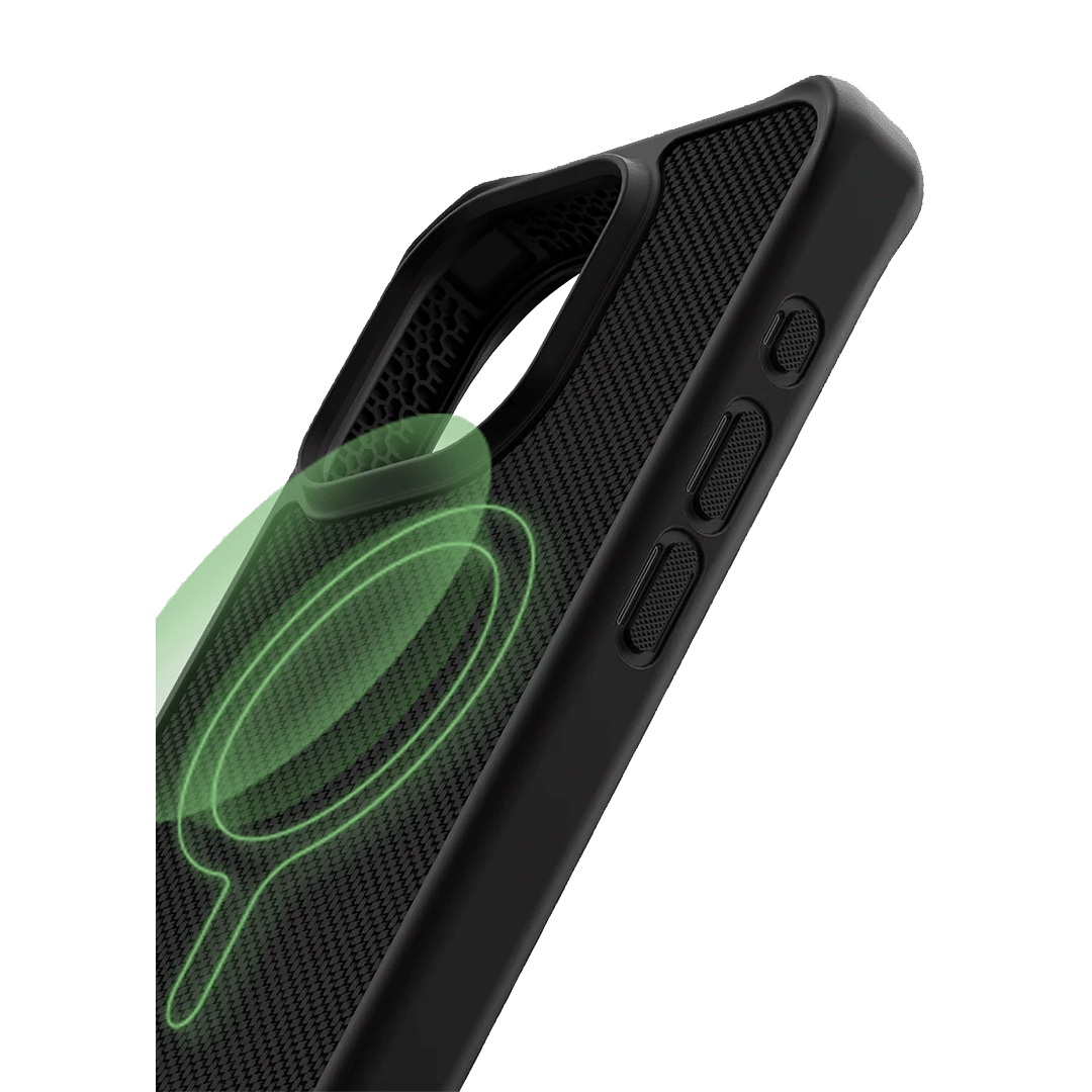 ItSkins Ballistic R Nylon Funda con MagSafe para iPhone 15 Pro Max - Negro