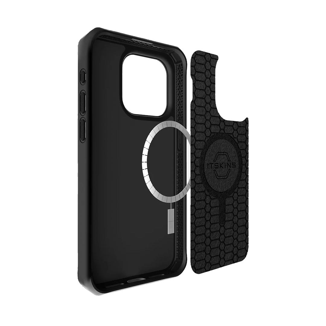 ItSkins Ballistic R Nylon Funda con MagSafe para iPhone 15 Pro Max - Negro