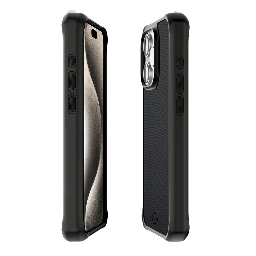 ItSkins Ballistic R Nylon Funda con MagSafe para iPhone 15 Pro Max - Negro