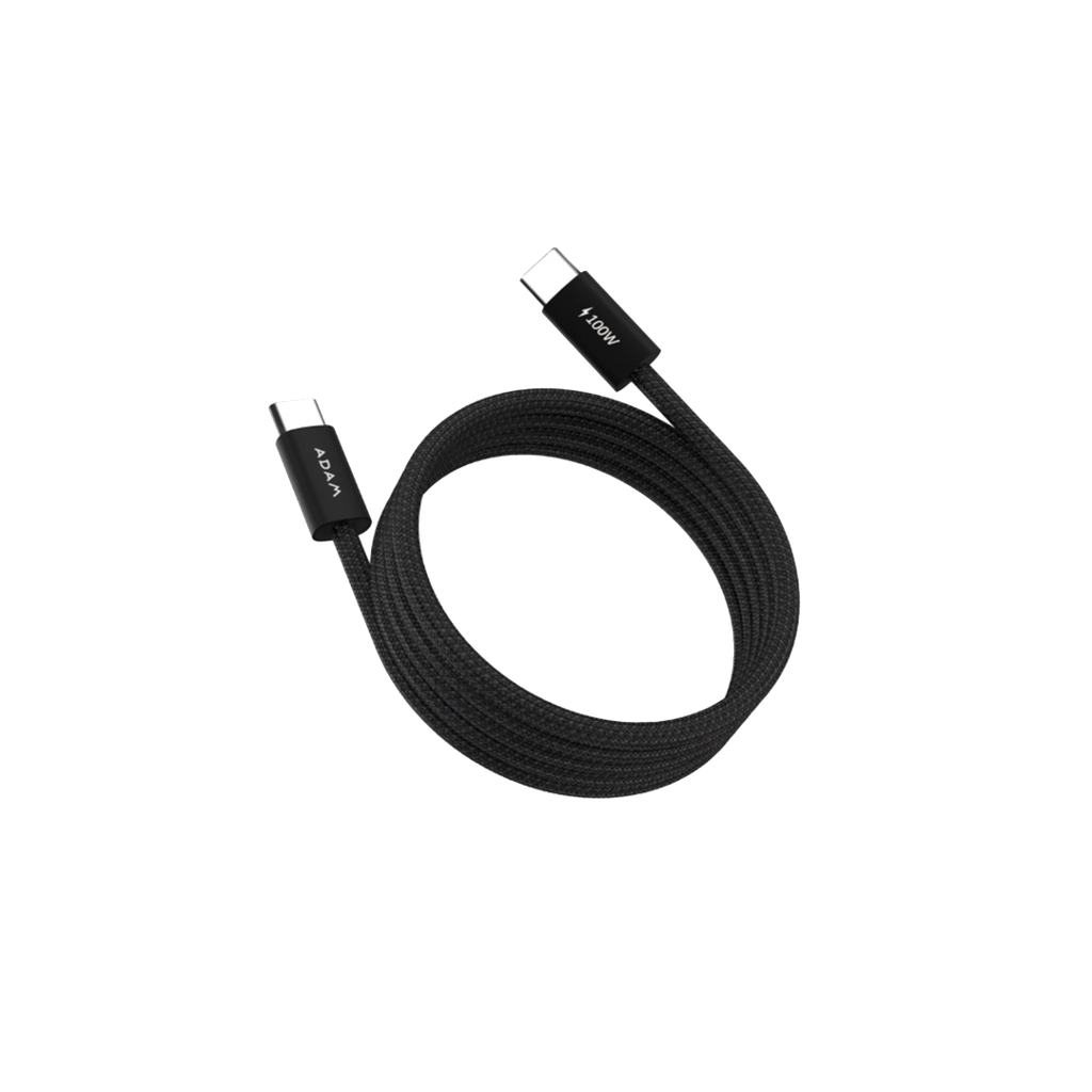 Cable de carga magnético iLinio C100 USB-C a USB-C de 100W (paquete de 2) de Adam Elements - Negro