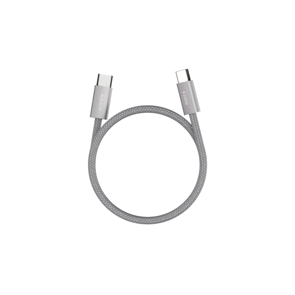 Cable de carga magnético iLinio C100 USB-C a USB-C de 100W (paquete de 2) de Adam Elements - Plata