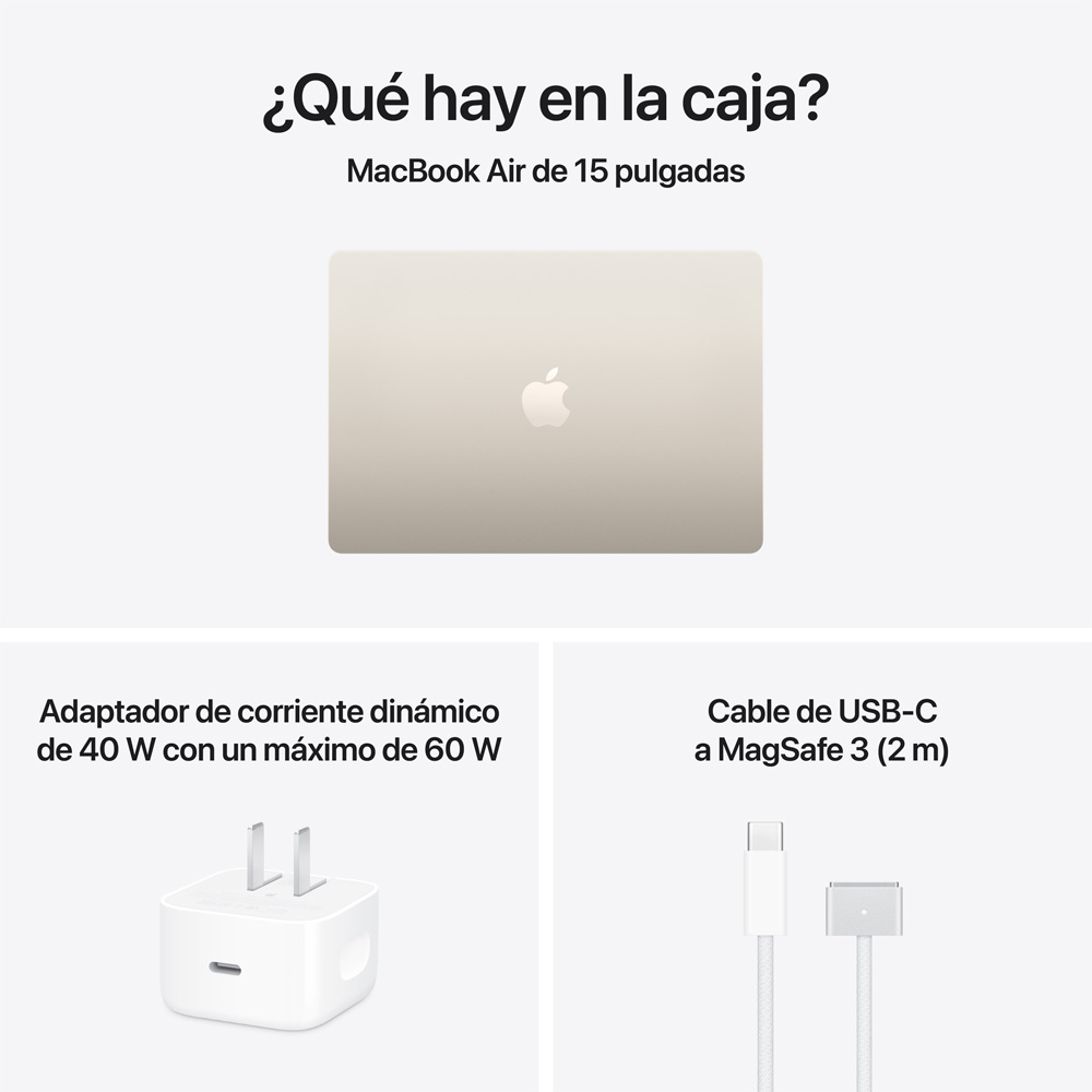 MacBook Air 15" M5 - 10 CPU, 10 GPU, 16GB, 512GB - Blanco estelar