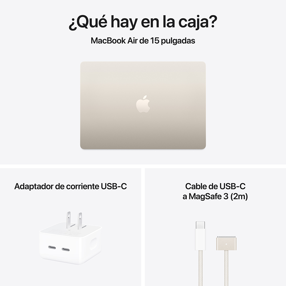 MacBook Air 15" M5 - 10 CPU, 10 GPU, 16GB, 1TB - Blanco estelar