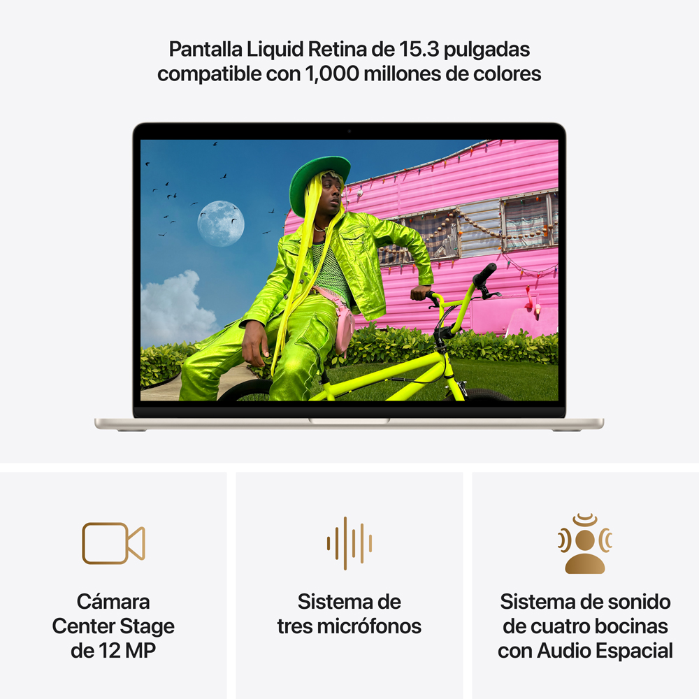 MacBook Air 15" M5 - 10 CPU, 10 GPU, 24GB, 1TB - Blanco estelar