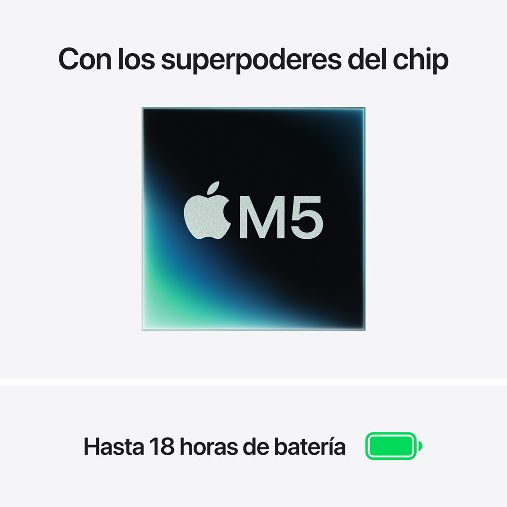 MacBook Air 13" M5 - 10 CPU, 10 GPU, 16GB, 1TB - Plata