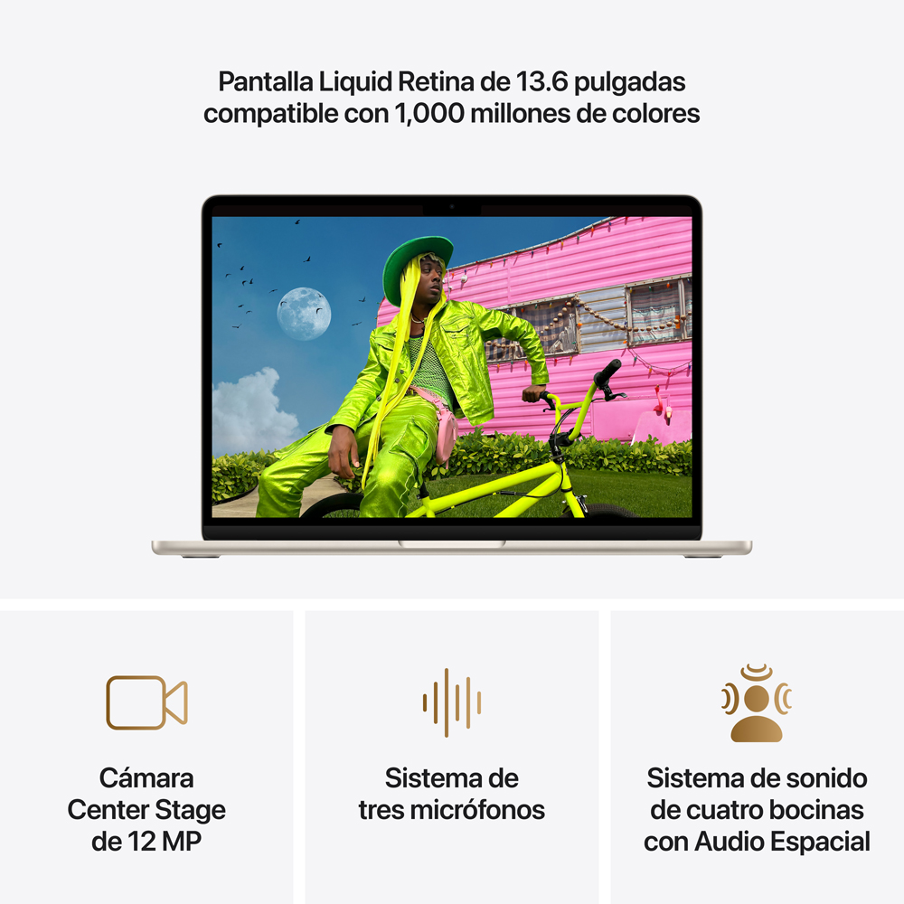 MacBook Air 13" M5 - 10 CPU, 10 GPU, 24GB, 1TB - Blanco estelar