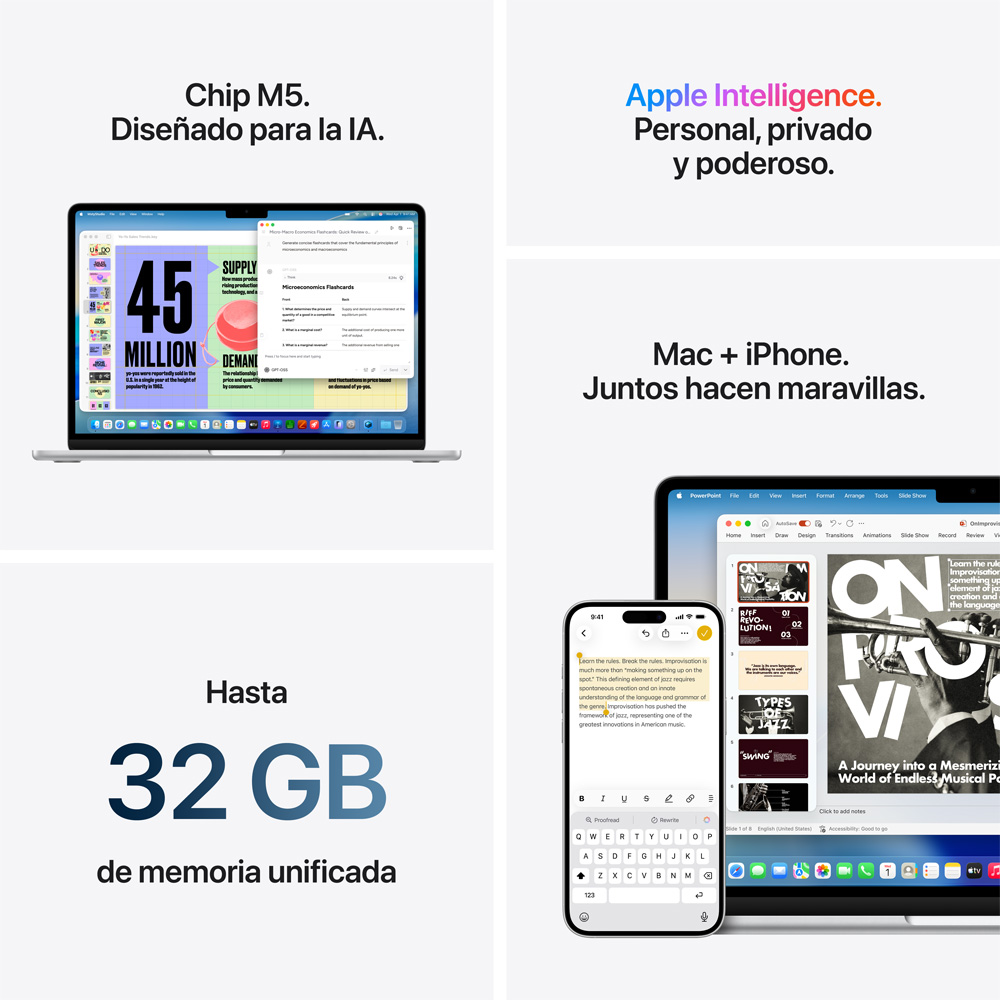 MacBook Air 13" M5 - 10 CPU, 10 GPU, 16GB, 1TB - Azul cielo