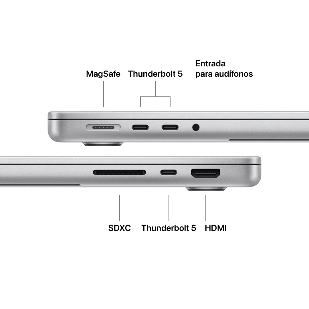 MacBook Pro 16" M5 Pro - 18 CPU, 20 GPU, 24GB, 1TB - Plata
