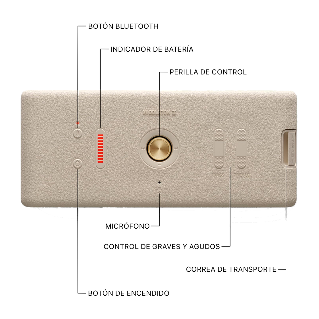 Marshall Middleton II Parlante Bluetooth - Crema