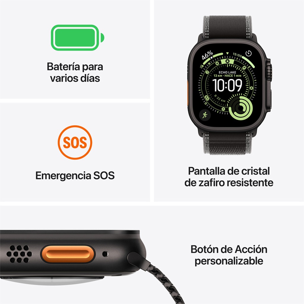 Apple Watch Ultra 3 (GPS + Cellular) 49 mm - Caja de titanio natural ...