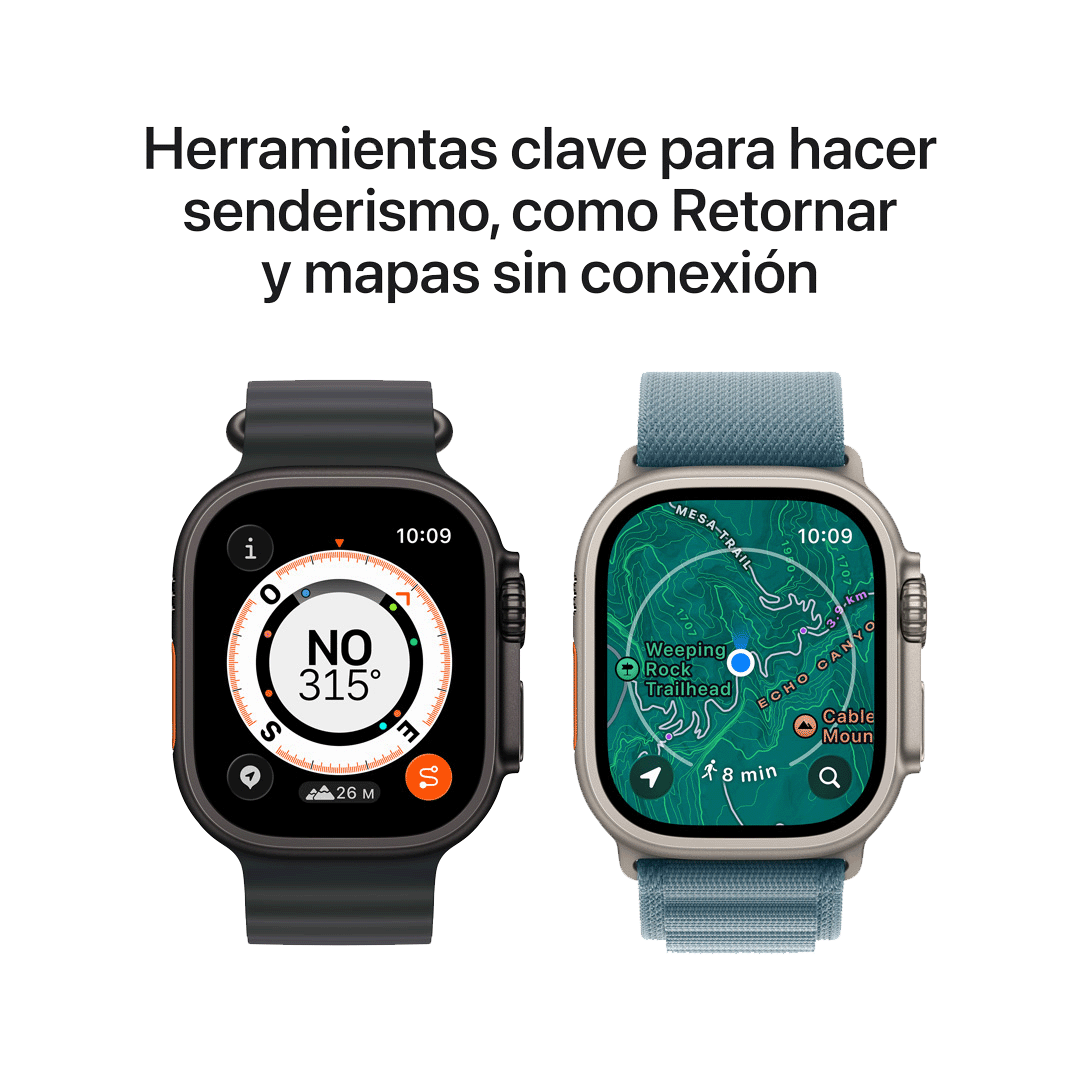 Apple Watch Ultra 3 (GPS + Cellular) 49 mm - Caja de titanio natural - Banda Alpine azul claro