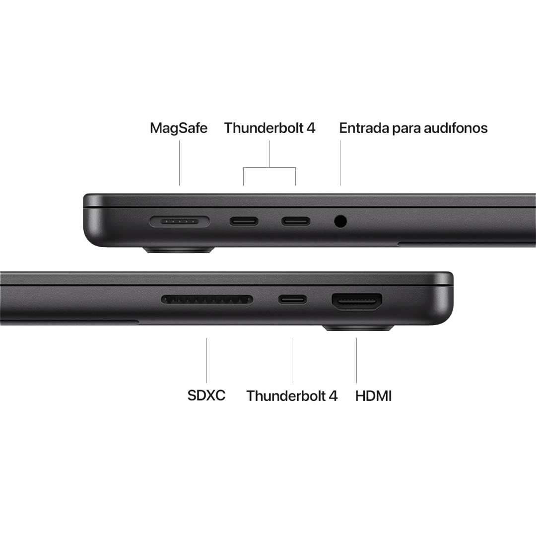 MacBook Pro 14" M4 (CTO) - 10 CPU, 10 GPU, 16GB, 512GB - Español (España) - Negro espacial